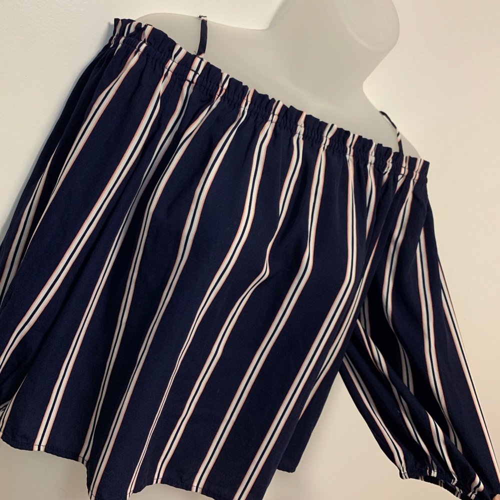 Forever21 Striped Off-Shoulder Top